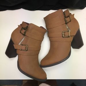 Faux Leather Ankle Booties